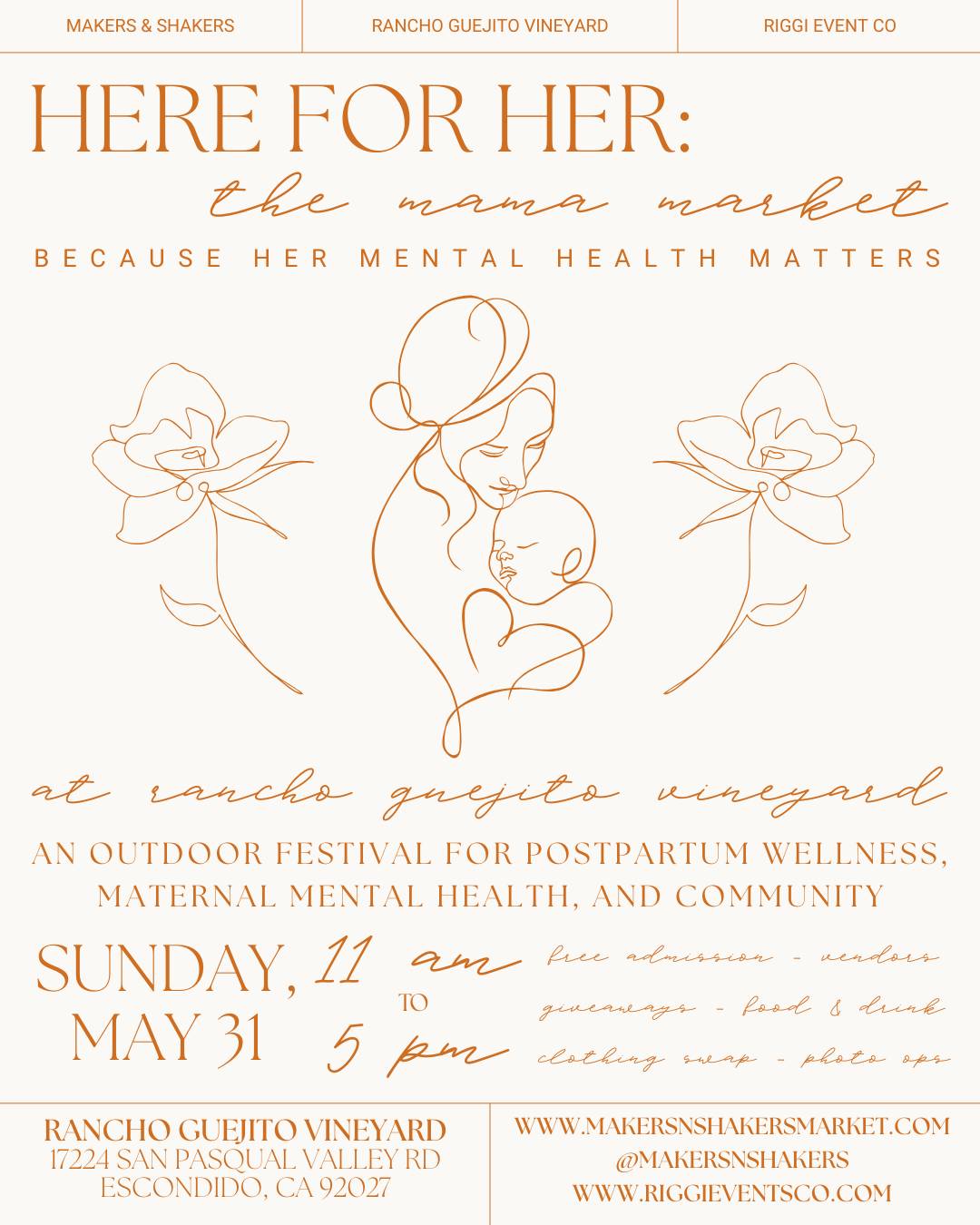Outdoor festival and market to support maternal mental health.