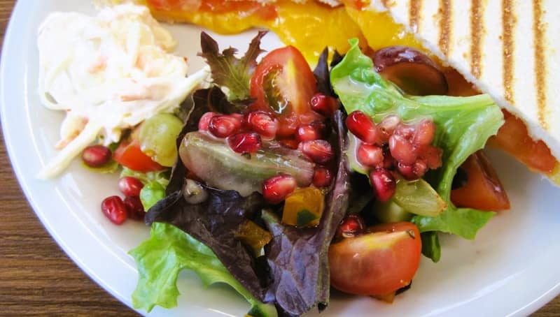 A healthy salad with fresh ingredients