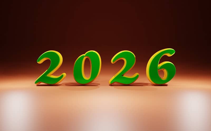 The year 2026 in green numbers for a fresh start and new habits