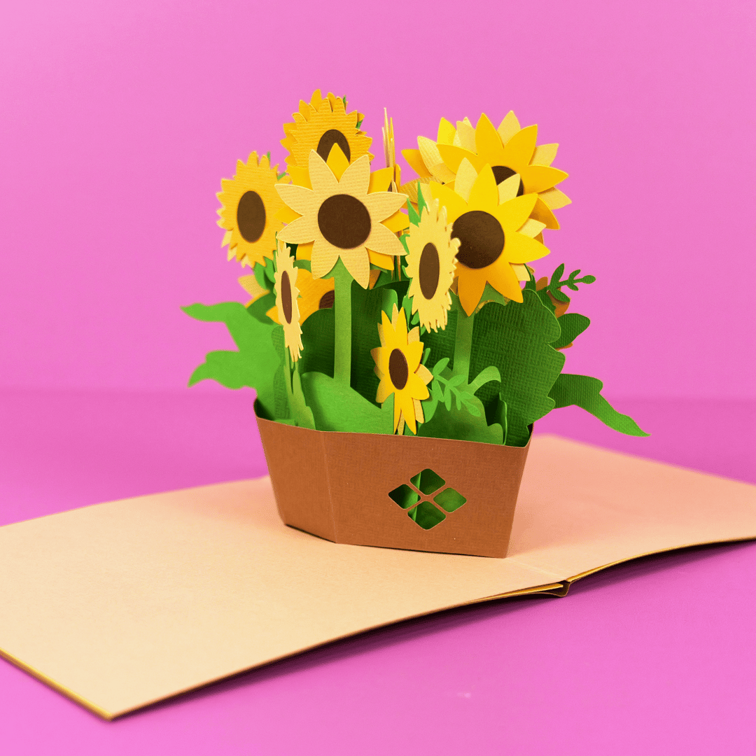 Yellow sunflower pop up card