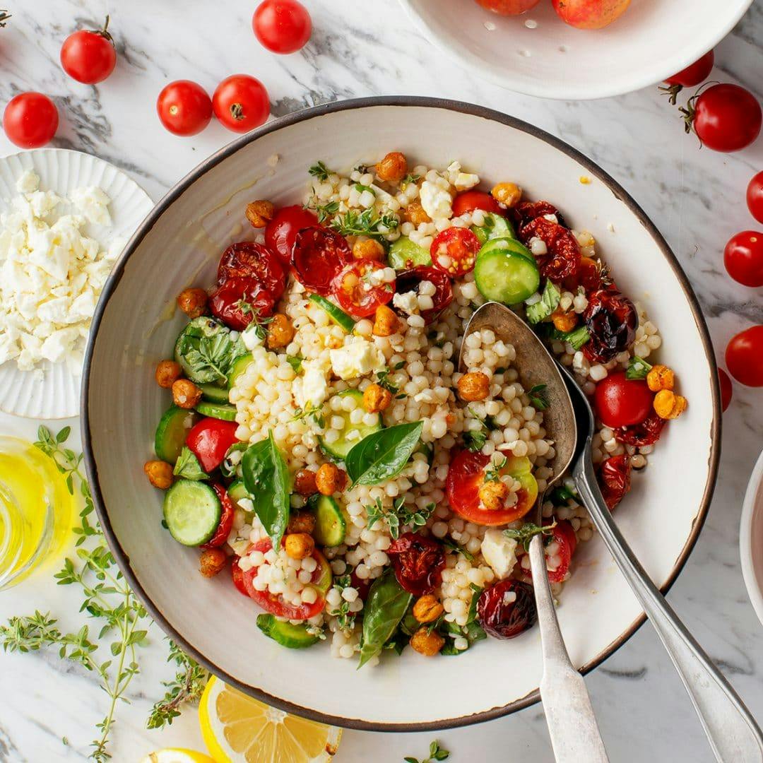 Cherry tomato couscous salad