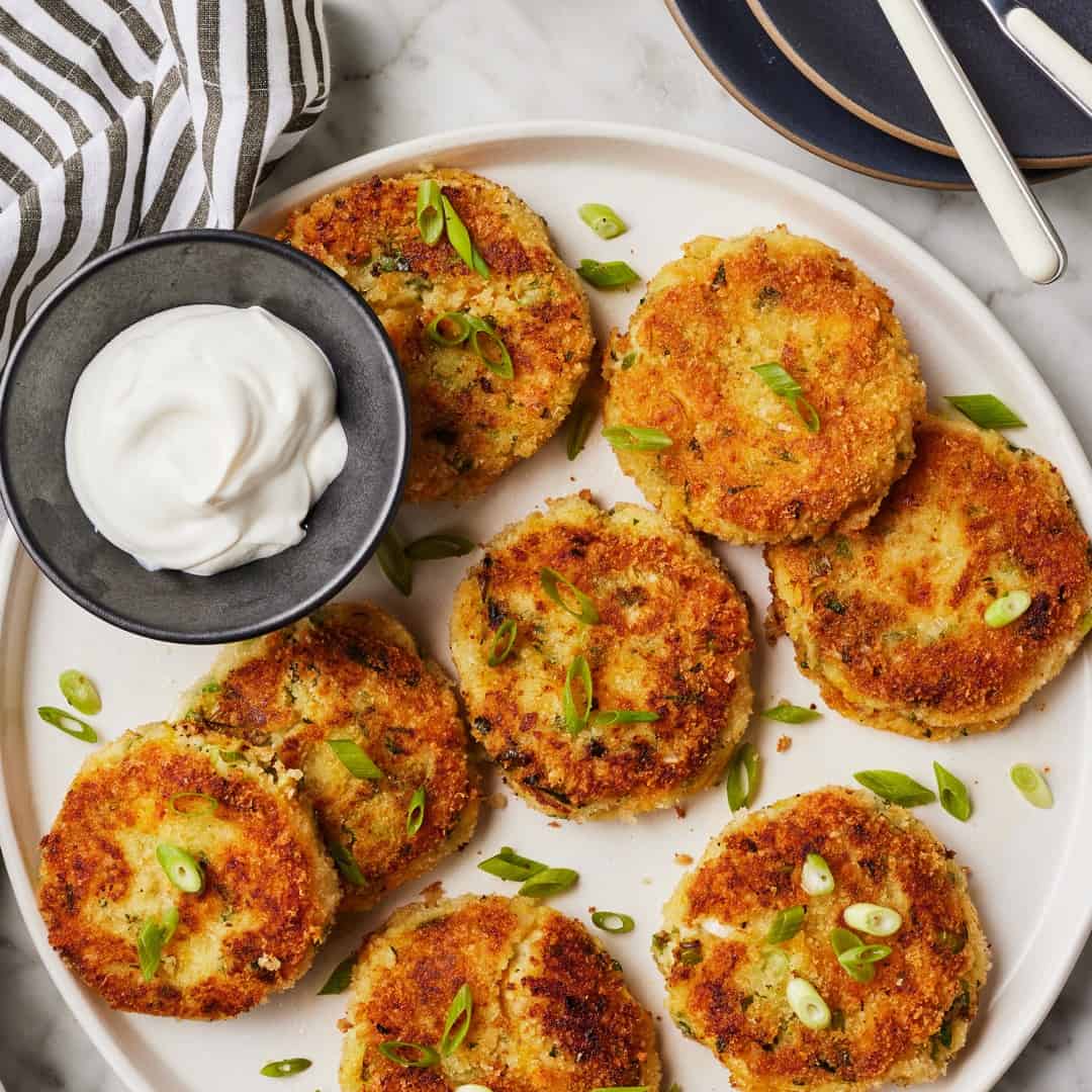 Leftover mashed potato pancakes