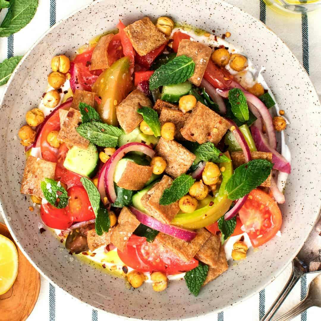 Heirloom tomato fattoush