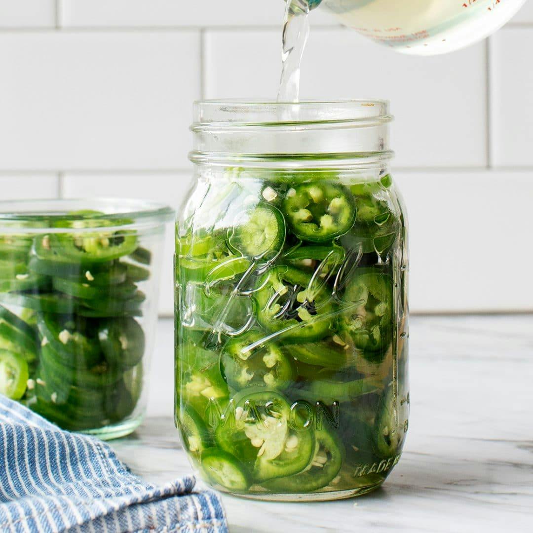 Jar of pickled jalapenos