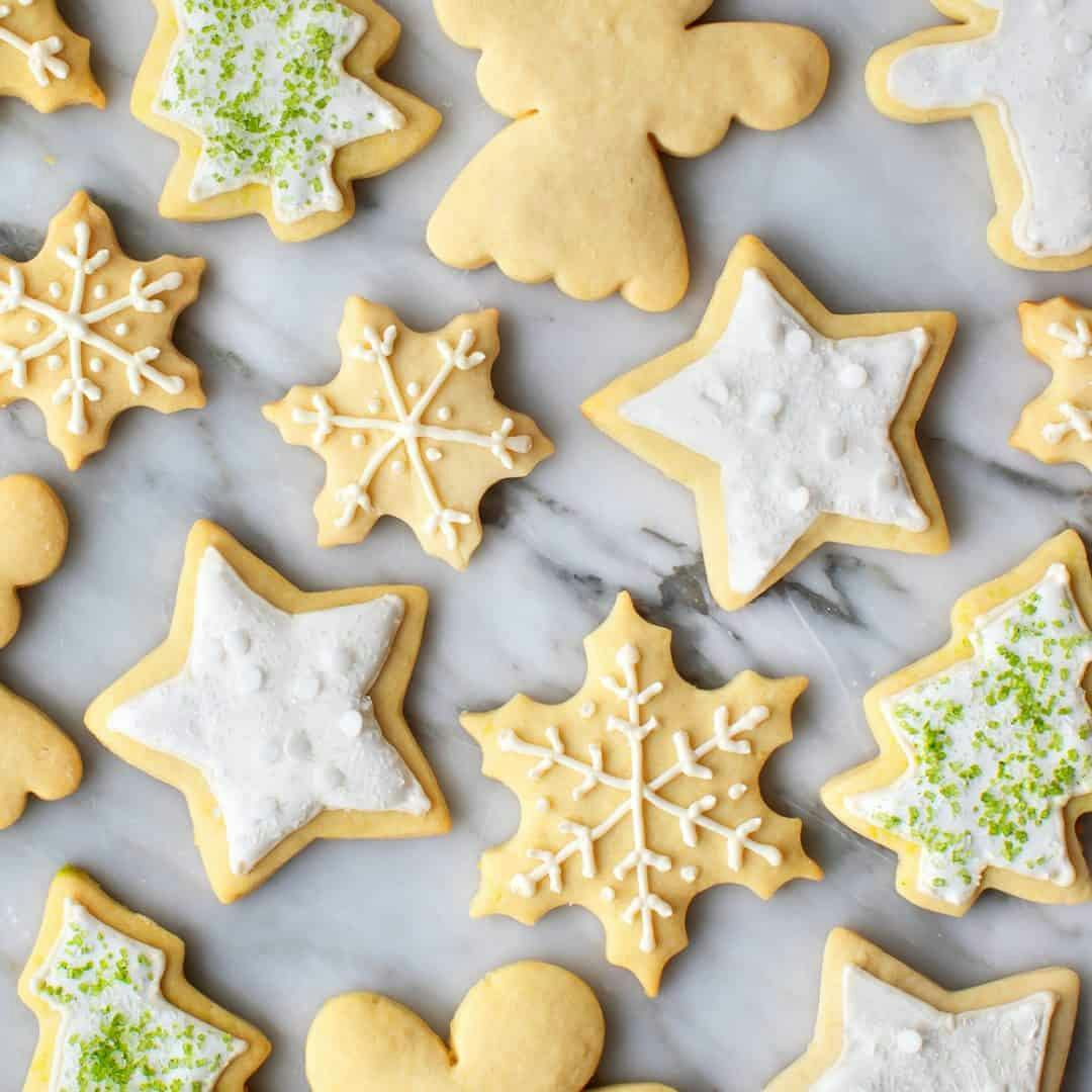 Cut-out sugar cookies with royal icing