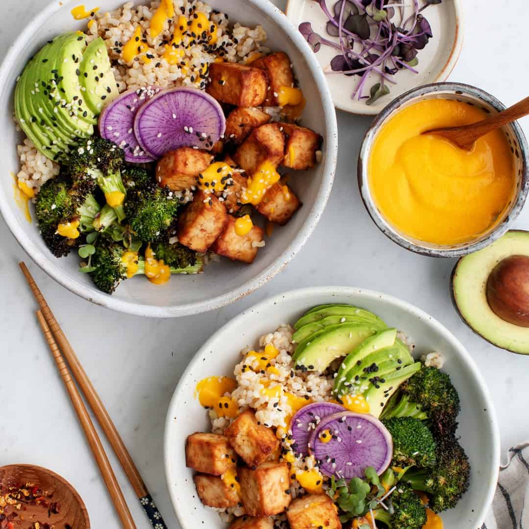 Crispy tofu bowls