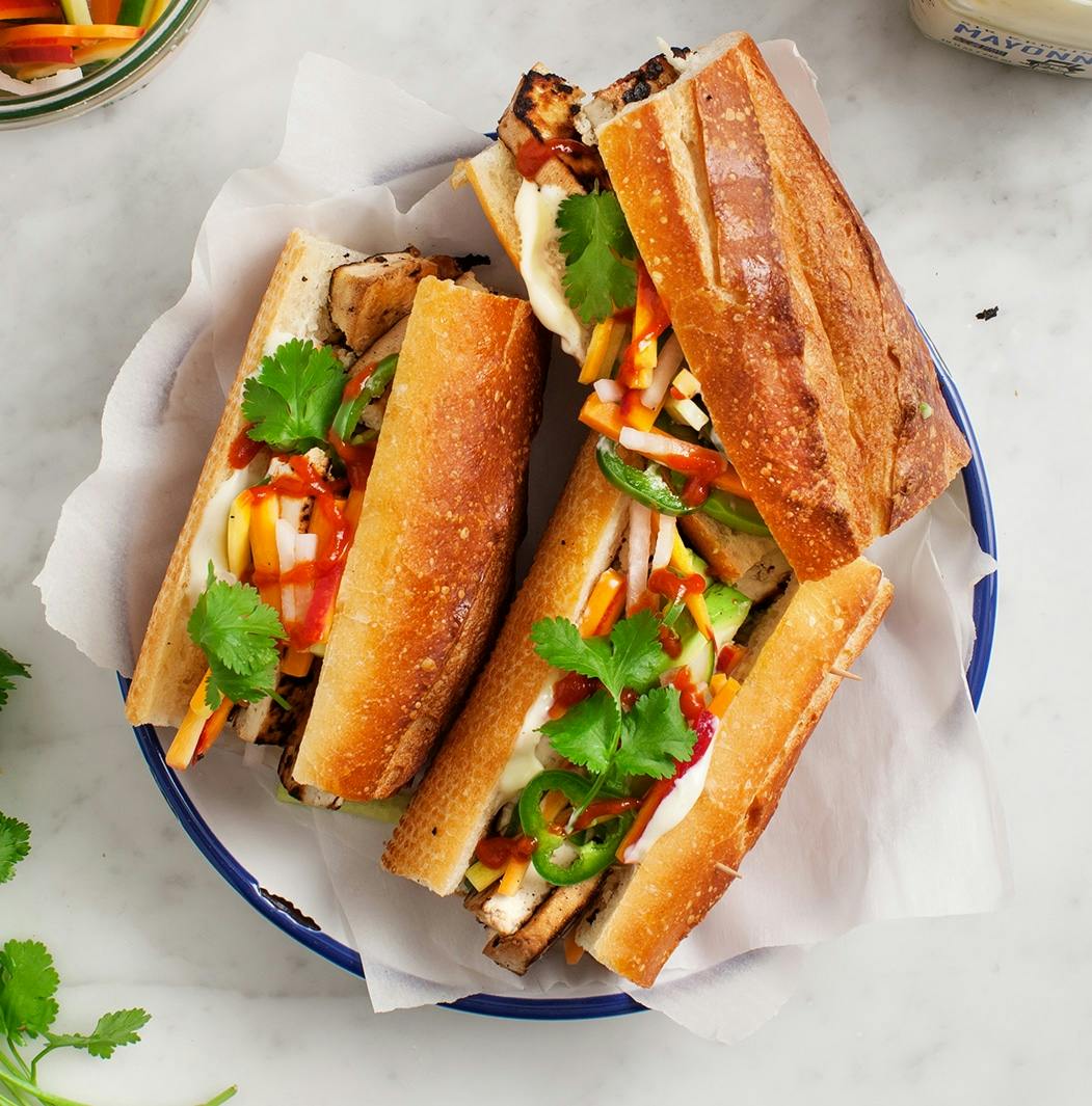 Seared tofu banh mi