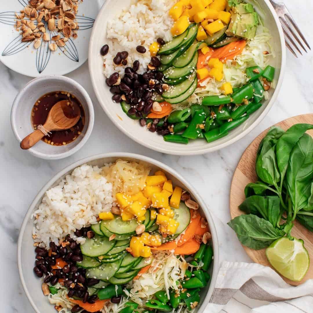 Mango ginger rice bowls