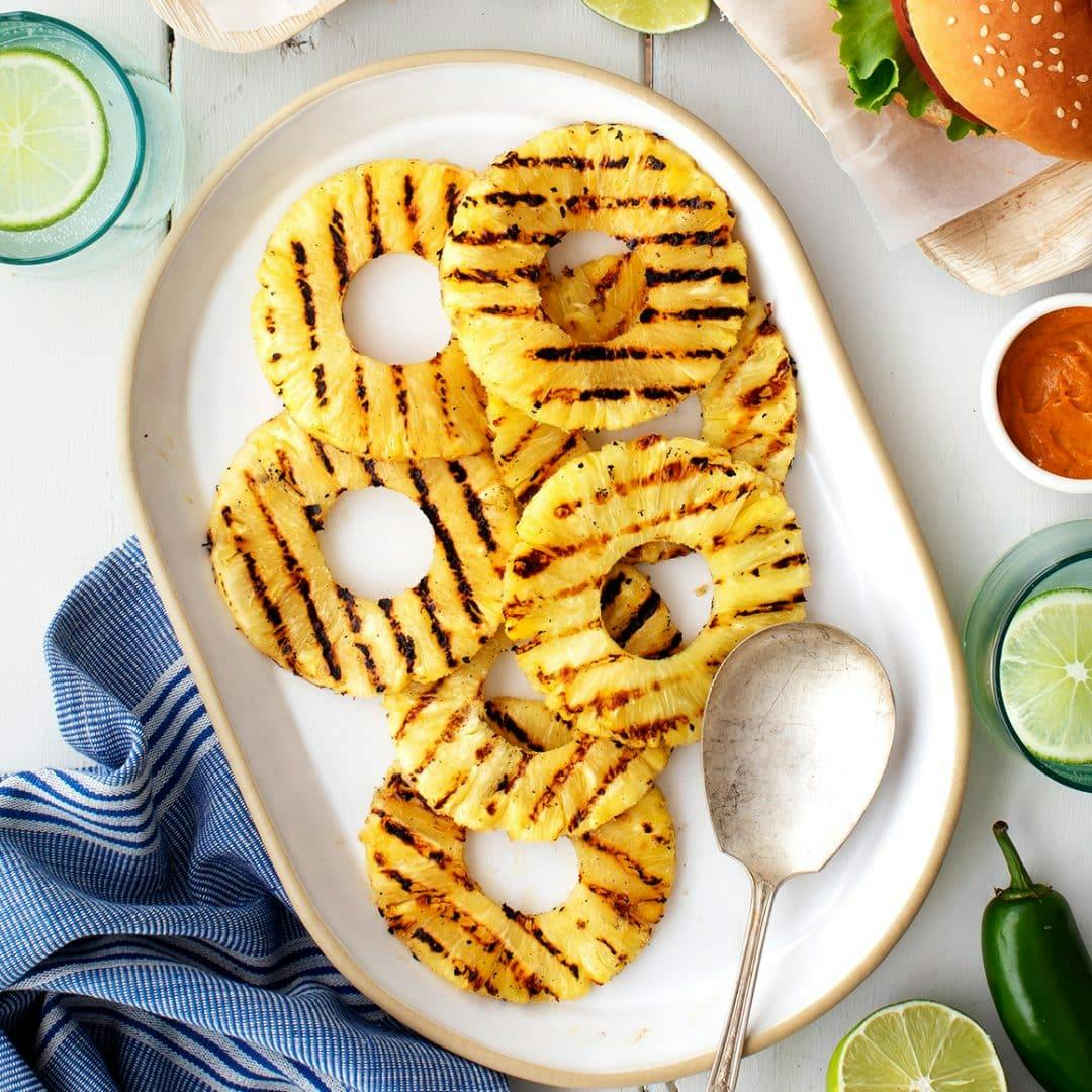 Platter of grilled pineapple