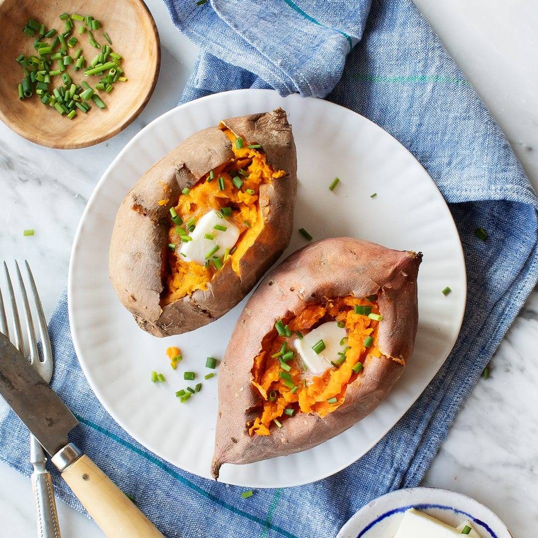 2 baked sweet potatoes