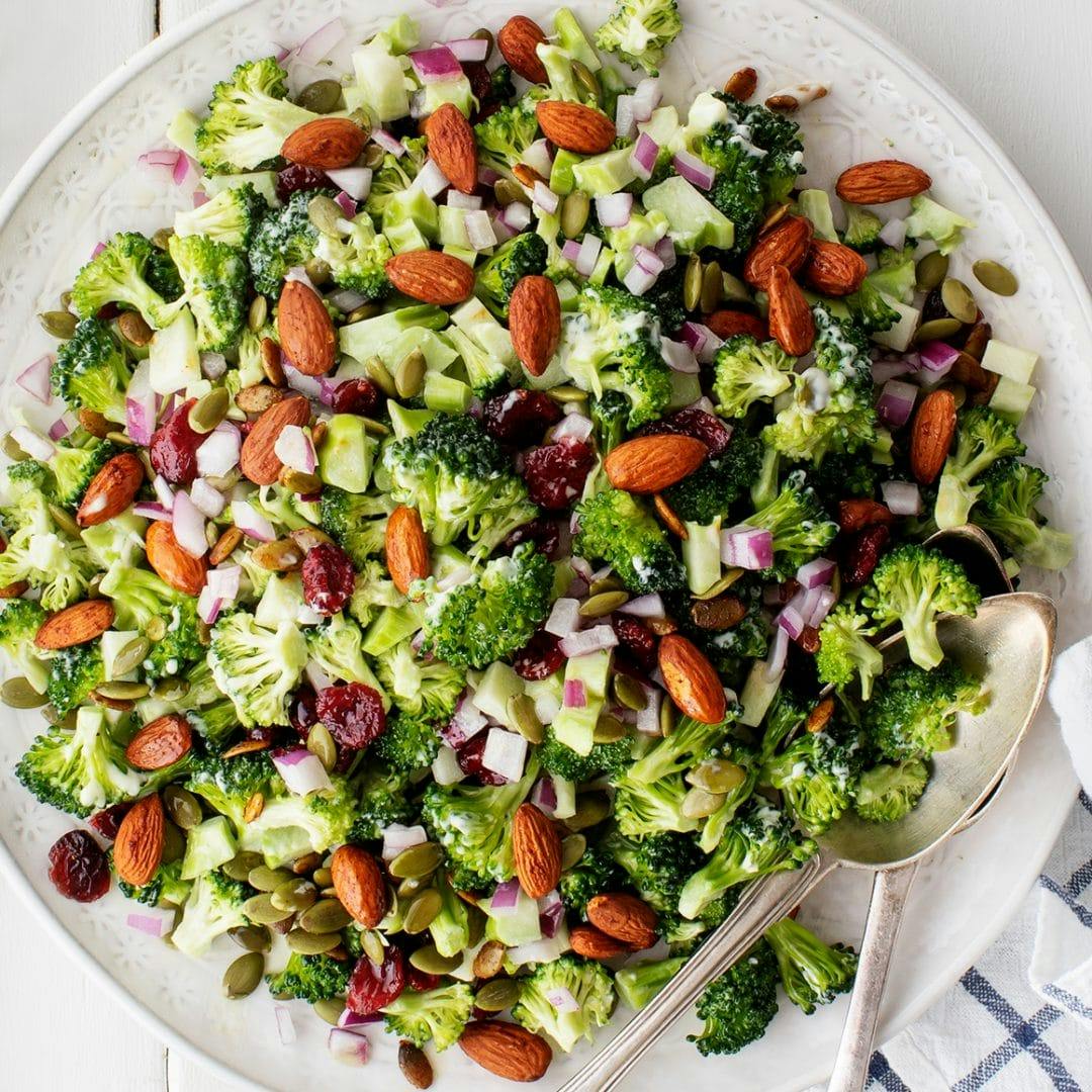 Broccoli salad on a plate