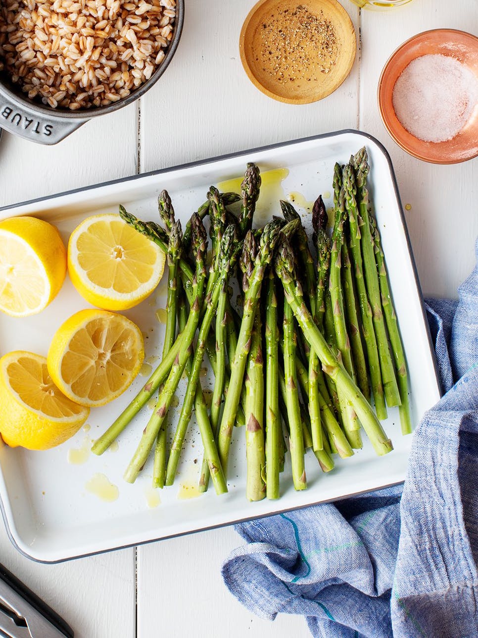 Asparagus on a tray