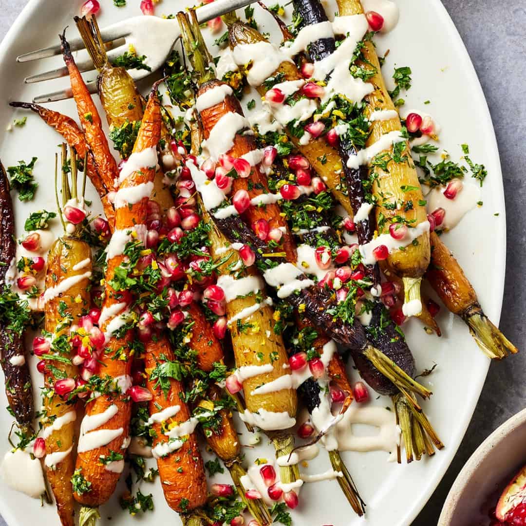 Roasted rainbow carrots