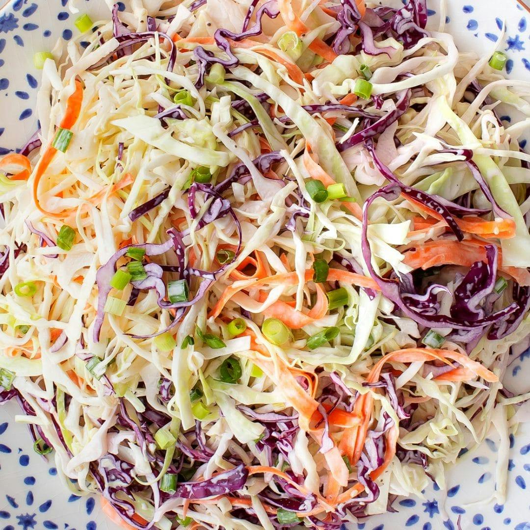 Creamy coleslaw on a plate