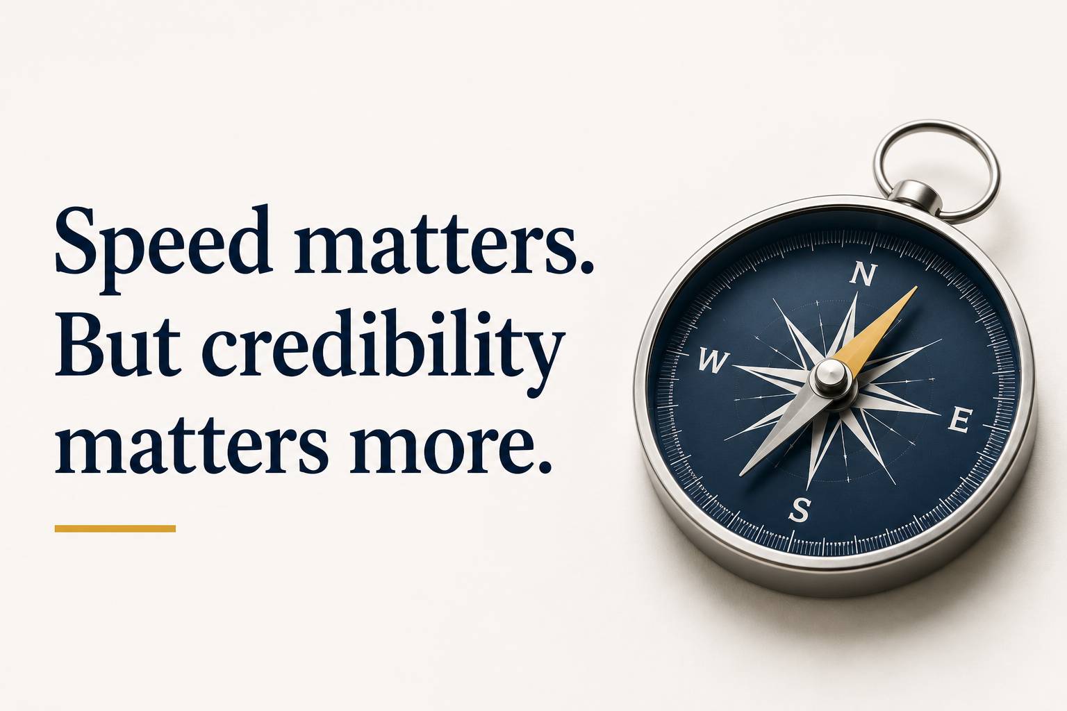 Speed matters. But credibility matters more.
