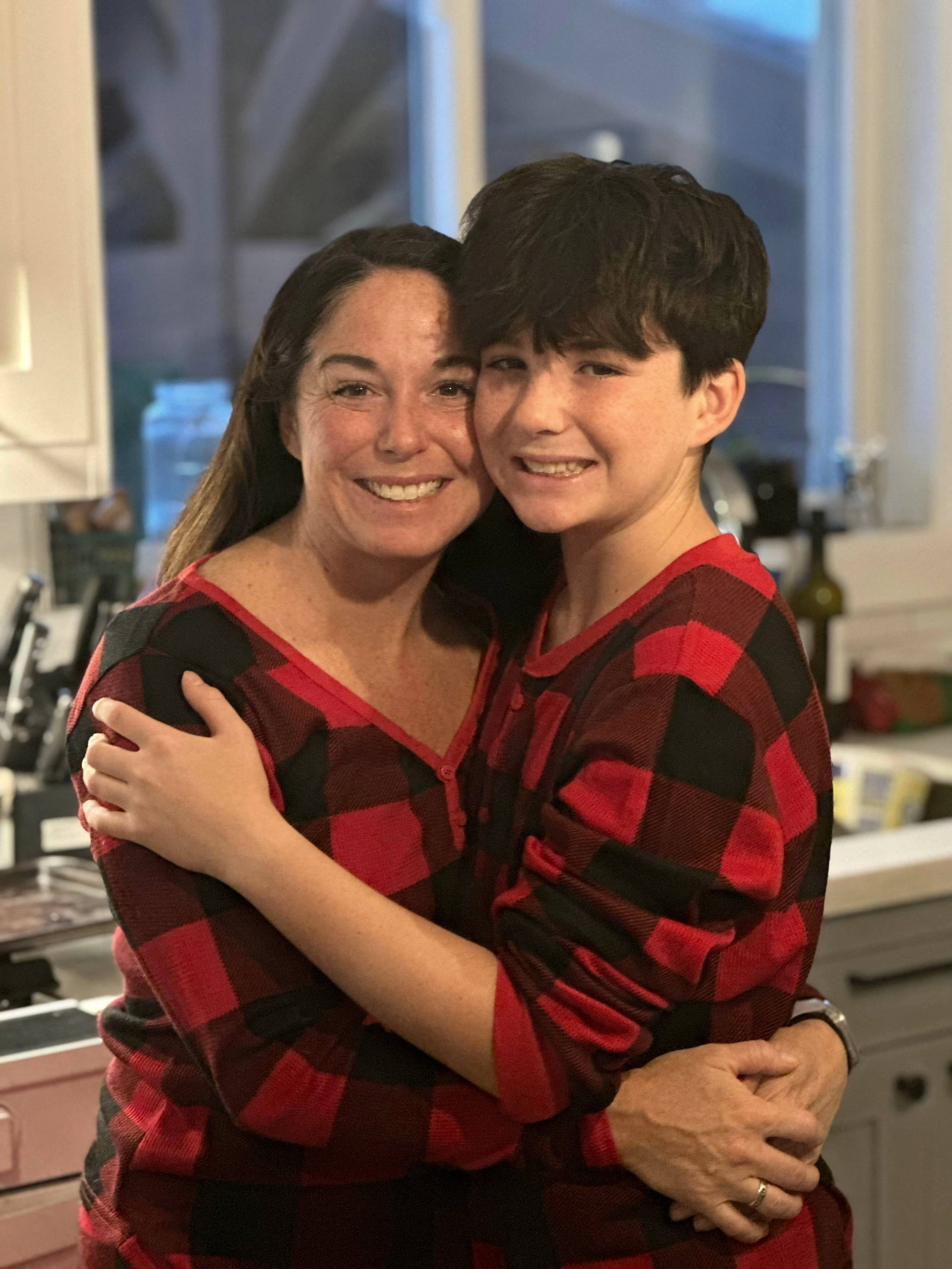 Columns casting long shadows at sunset