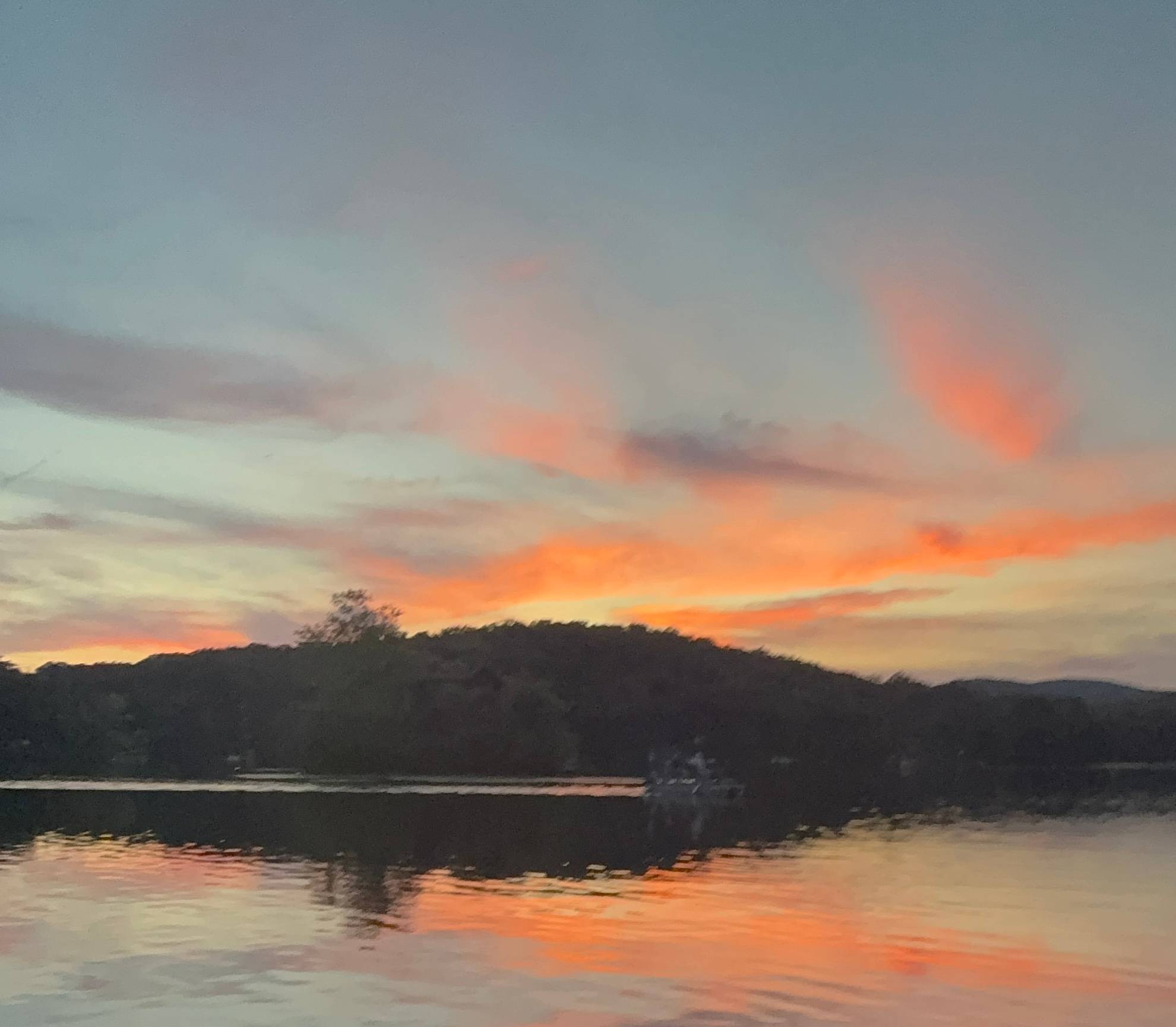Image of a Sunset along a lake