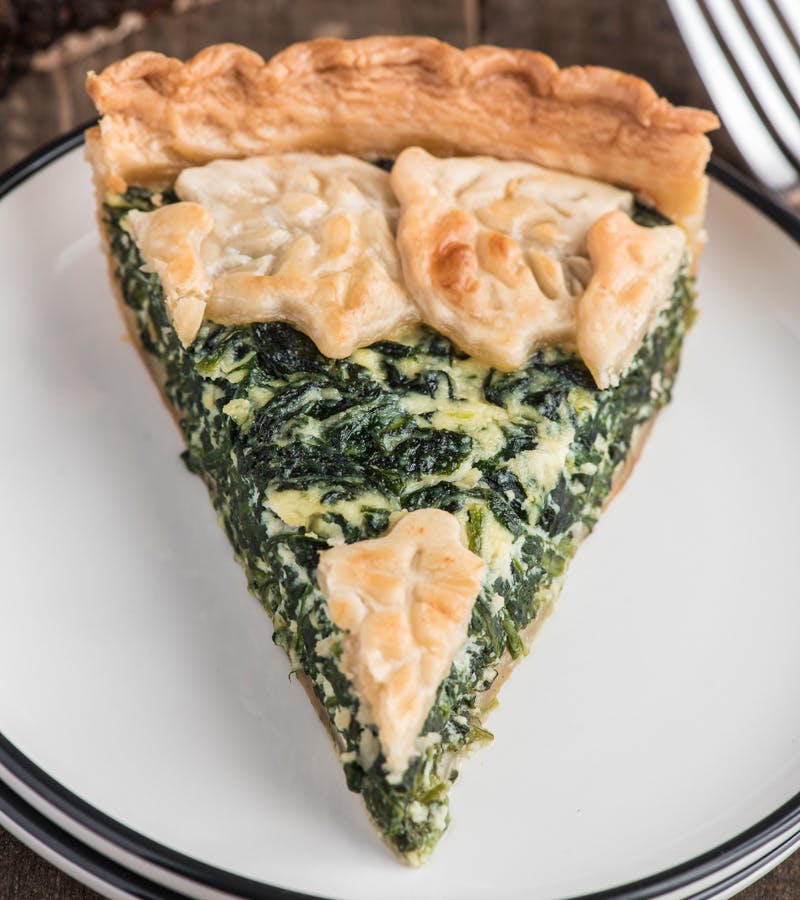 A slice of Spinach Ricotta pie.