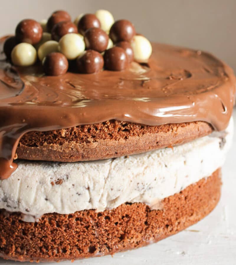 Nutella kitkat oreo ice cream cake.