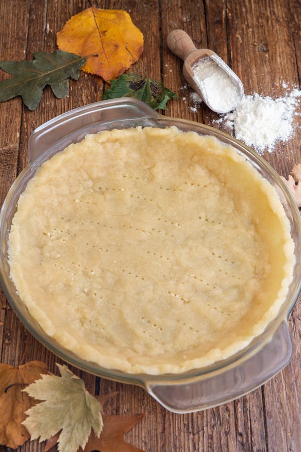 No roll pie crust in a glass pan.