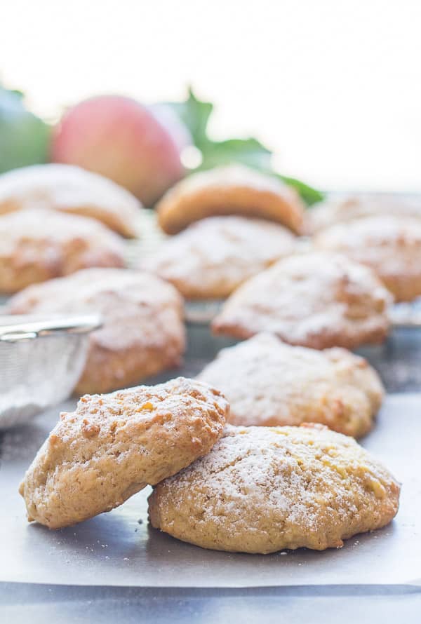 Cinnamon applesauce cookies on board.