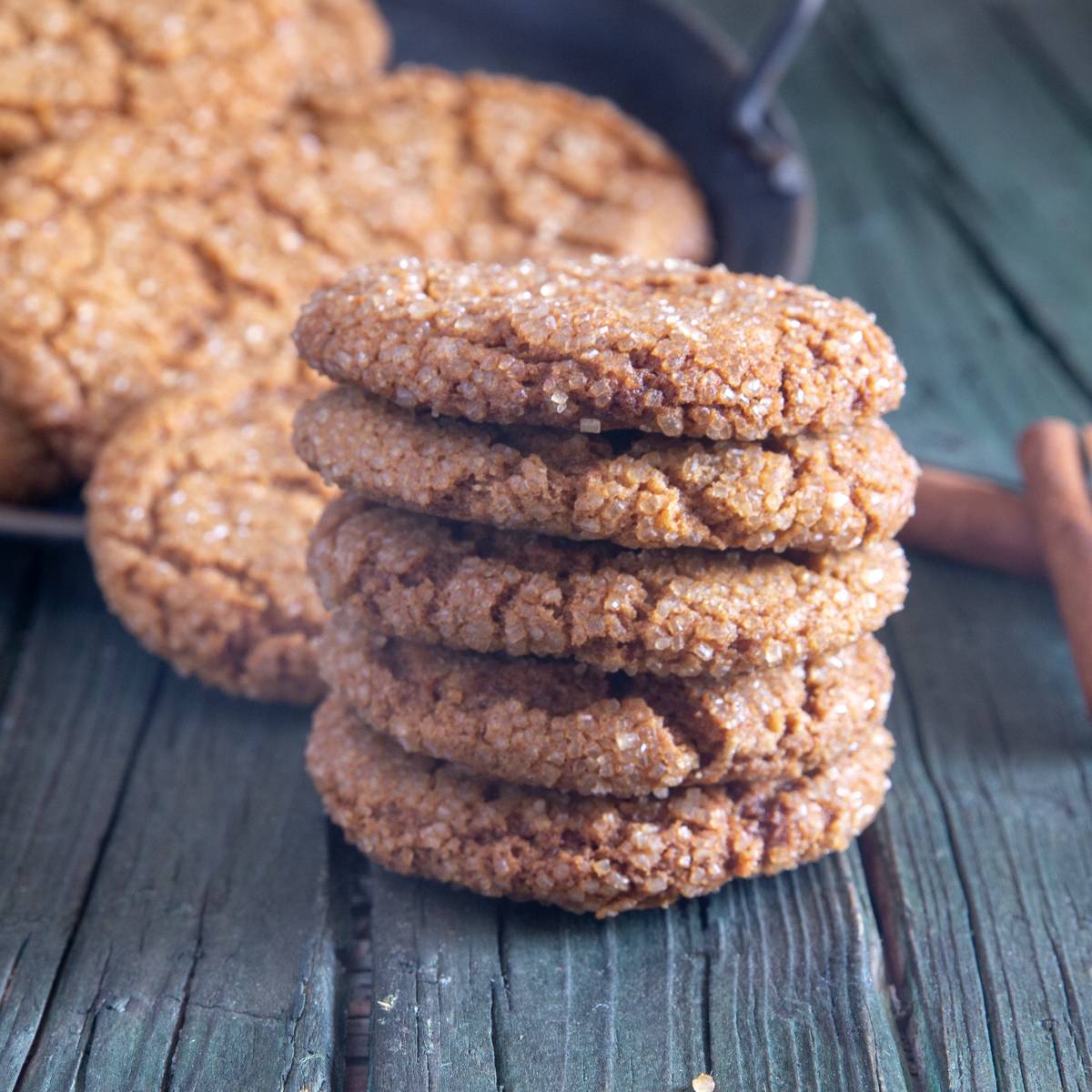 5 Ginger cookies stacked.