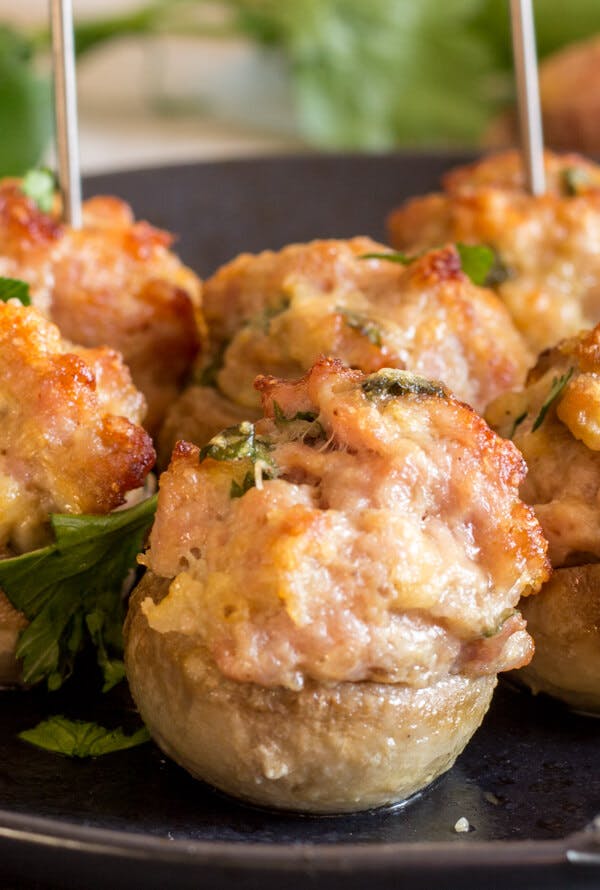 Sausage & Parmesan Stuffed Mushrooms