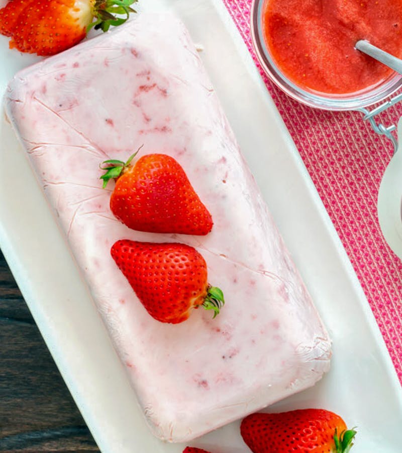 Strawberry semifreddo.