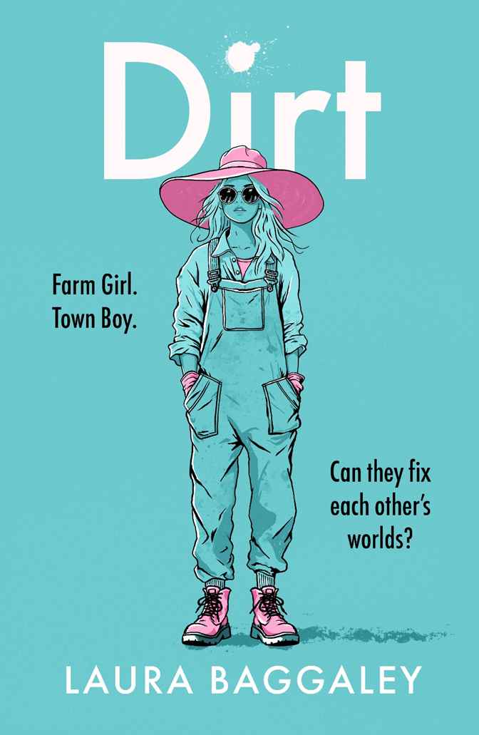 Image of girl in pink hat and scruffy dungarees