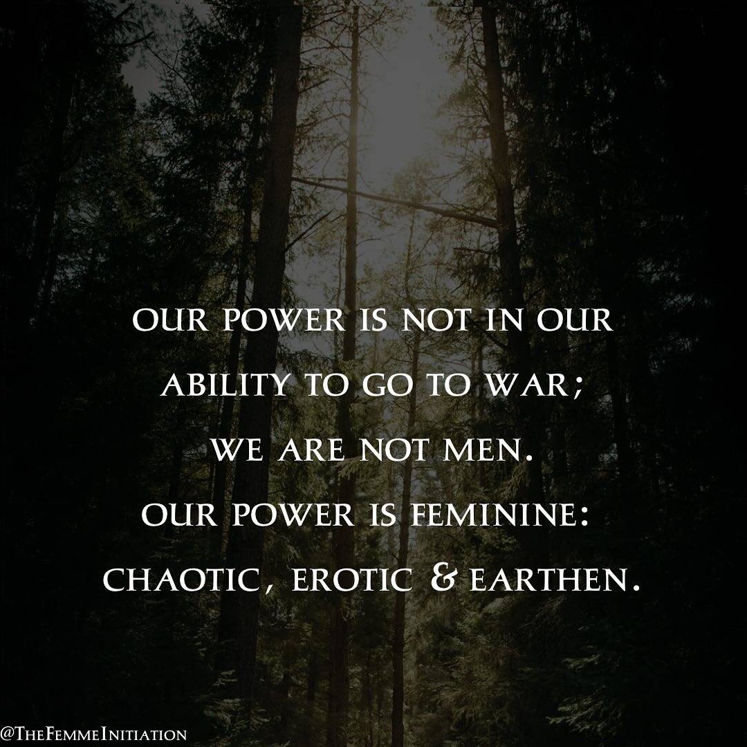 Fuel your feminine power with qualities of feminine energy. 
- feeling
- being
- body
- cyclical progress
- pleasure
- rest
- softness
- letting go
- flow
- being cared for
- heart

These qualities are the key to magnetic polarity.

And let these masculine energy tendencies go:
- thinking
- doing
- mind
- linear progress
- productivity
- work
- strong
- control
- achievement
- taking care
- head

On another note. This song was chosen on purpose to represent feminine qualities because I read somewhere that this singer didn’t originally consider singing because she thought you had to have a strong, powerful voice while hers is weightless & transcends (i.e. more feminine in nature). 

Masculine qualities are everywhere as expectations to meet. Time to change the narrative & see how much the feminine equally offers. Such as this song, this singer & her gorgeous voice.

Don’t let normalized masculine expectations limit your reality.

#masculinefemininepolarity #polarity #feminineenergy #thefemmeinitiation #femalepower #femininepower #femininedivine #embodiment #lettinggo