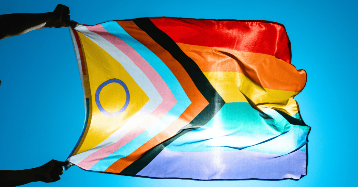 Pride flag in the sunlight