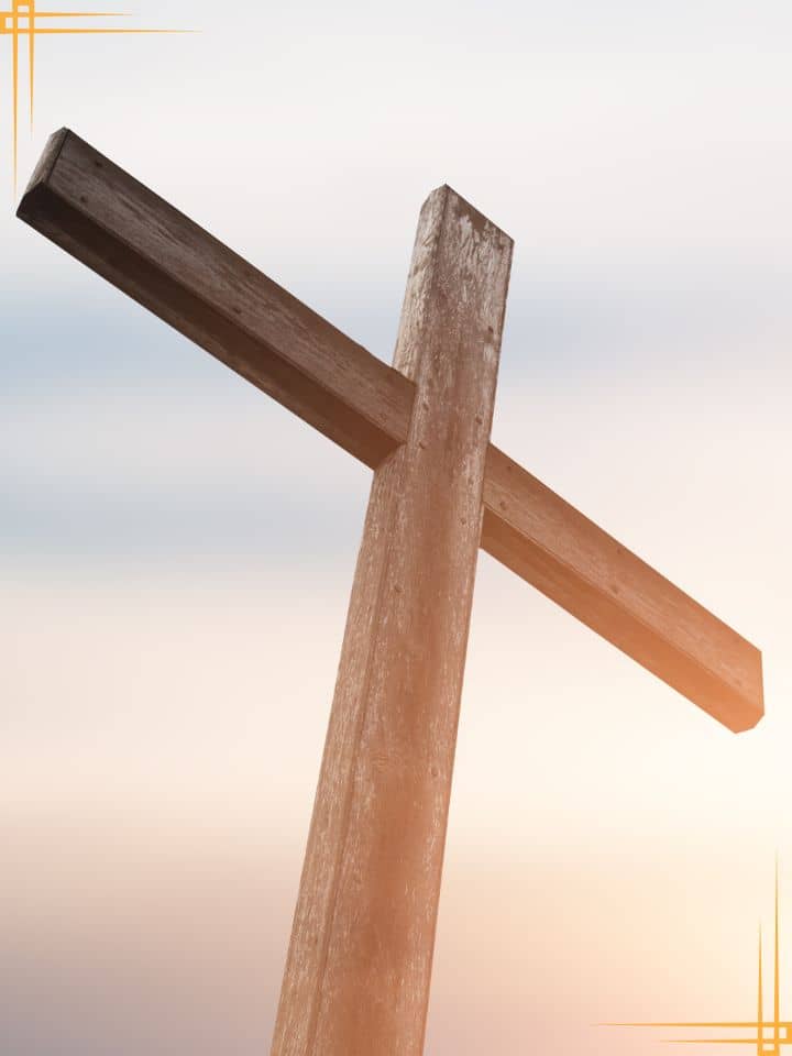 A cross basked in the rays of the rising sun