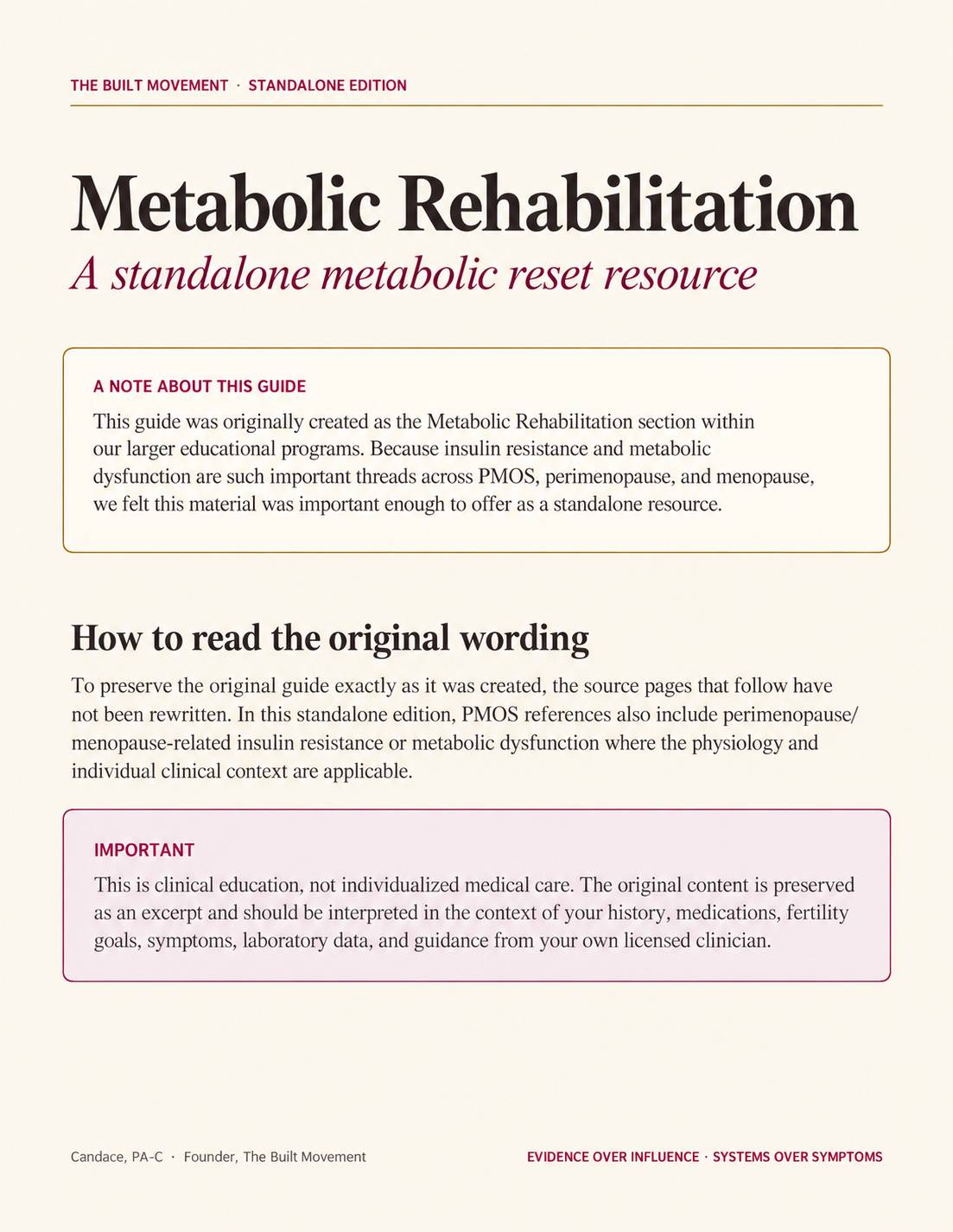 The Metabolic Reset 