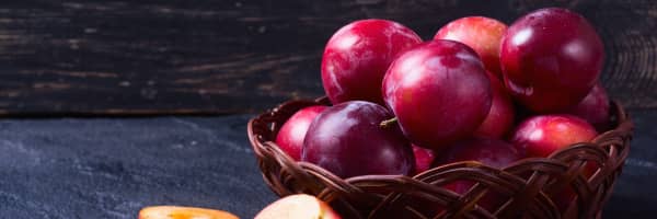 a basket of plums