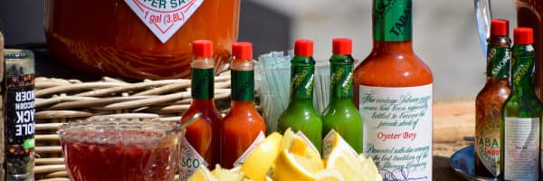 bottles of hot sauce
