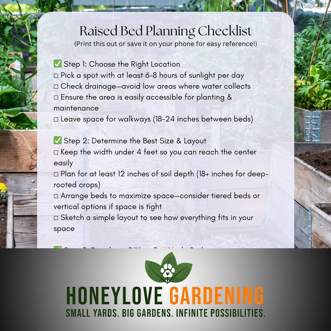 🌱 Building a Raised Bed? Here’s How to Get It Right!

A well-built raised bed lasts for years, but small mistakes early on can lead to warping, shifting, or even structural failure. The good news? With a little planning, you can avoid these common issues and build a bed that stands strong season after season.

Here’s what to keep in mind when constructing your raised bed:

✅ Choose the right materials (cedar is naturally rot-resistant!)
✅ Use structural screws instead of nails for durability
✅ Add lateral supports inside the bed to keep the frame from bowing over time

I’ve put together a step-by-step guide covering everything—materials, construction tips, and a simple soil mix for healthier plants.

🔗 Look for the link to the full guide when we post today's story.

More in this Saturday’s Newsletter 👇
https://designbuildgrow.honeylovegardening.com/

or signup through the link in our bio.

#RaisedBeds #GardenPlanning #GrowYourOwn #BackyardGardening #GardenDesign #Homesteading #Permaculture #NoDigGardening #SoilHealth #gardening101