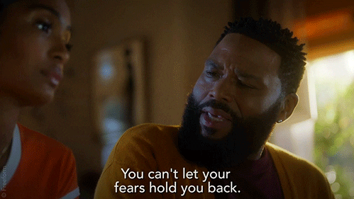 scene from tv show grownish black man tells daughter "you can't let your fears hold you back."