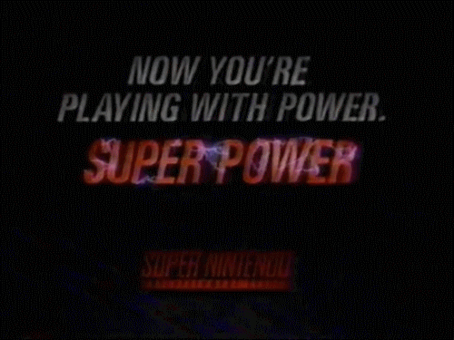 the word superpower with electricity going through it