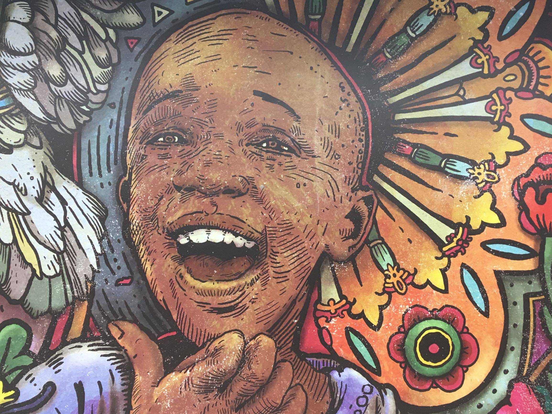 Nelson Mandela artwork at daytime