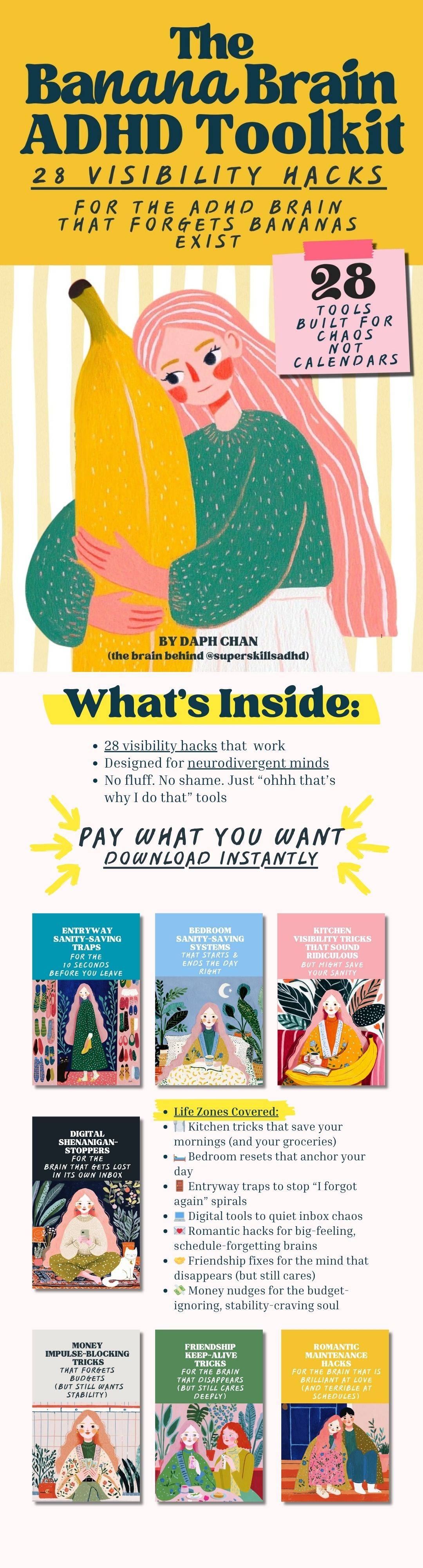 The Banana ToolKit - 28 Visibility Tools for ADHD