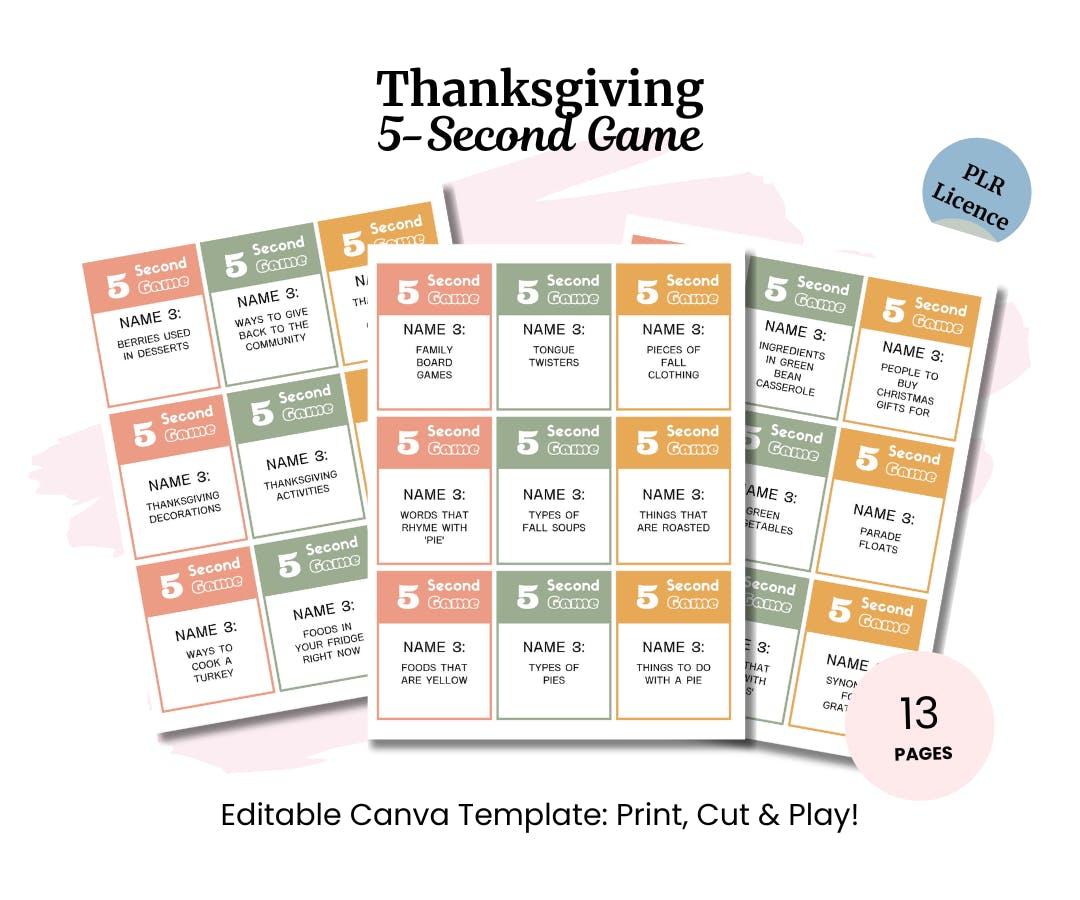 Thumbnail of Thanksgiving 5 Second Game