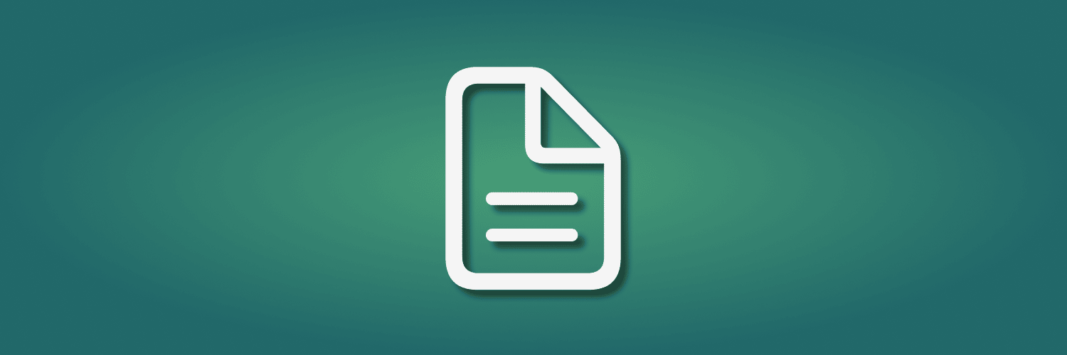 green gradient background with a white paper icon in the center