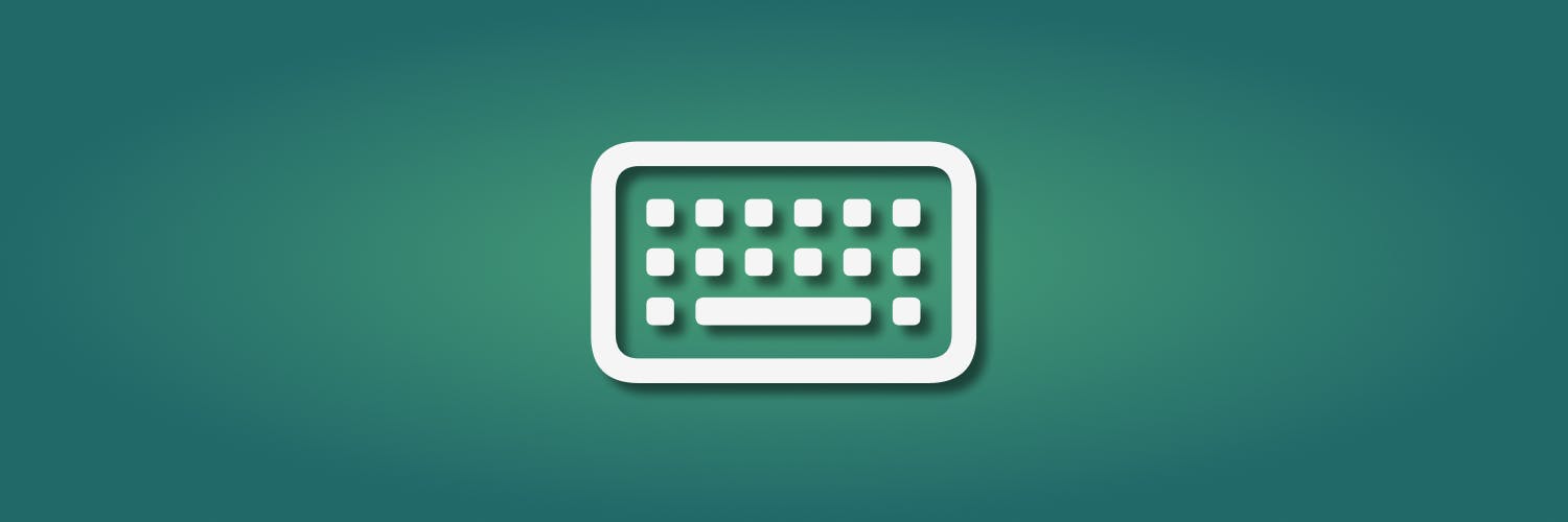 a green gradient background with a glyph icon of a keyboard