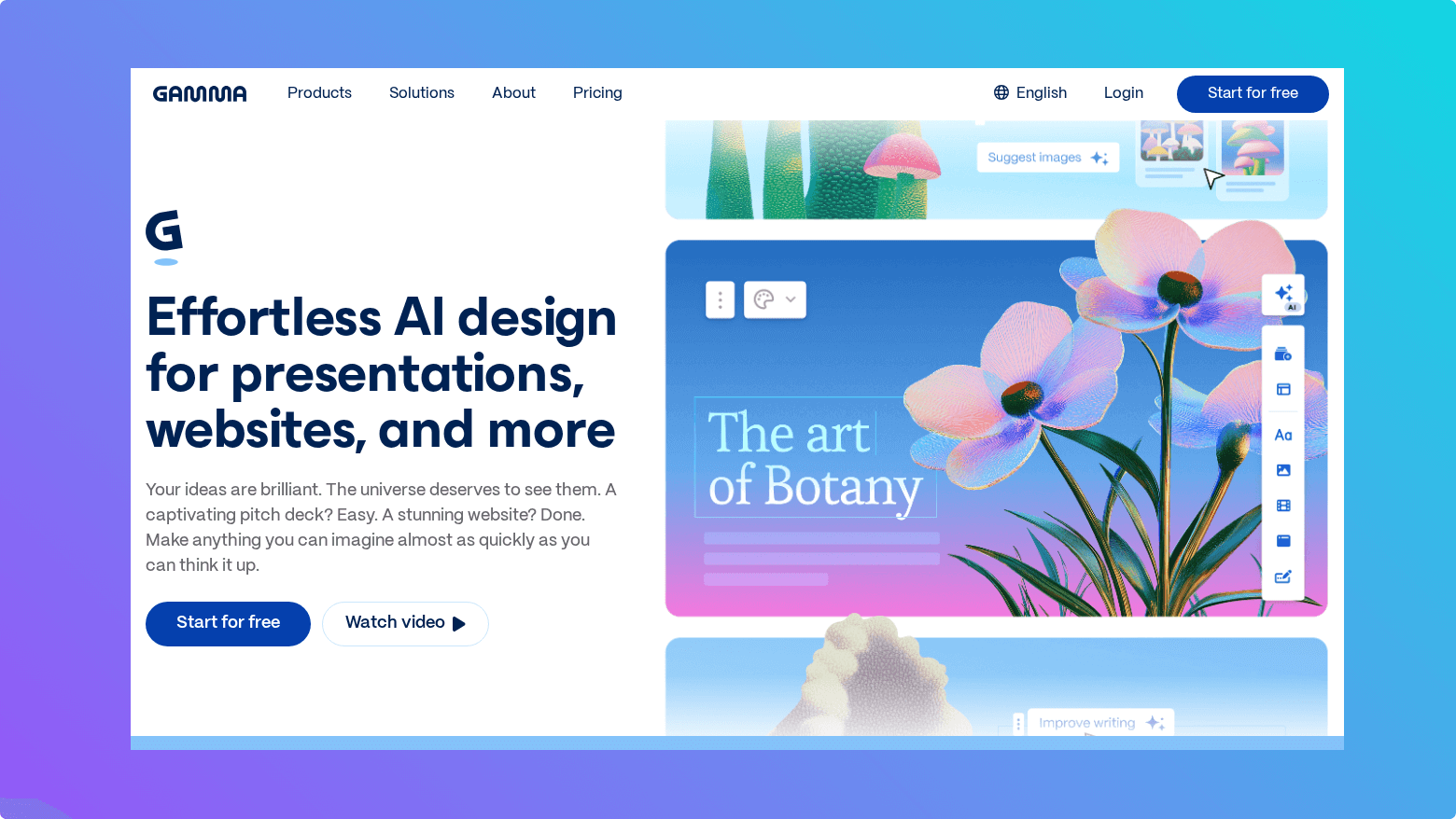 Gamma creates AI presentations