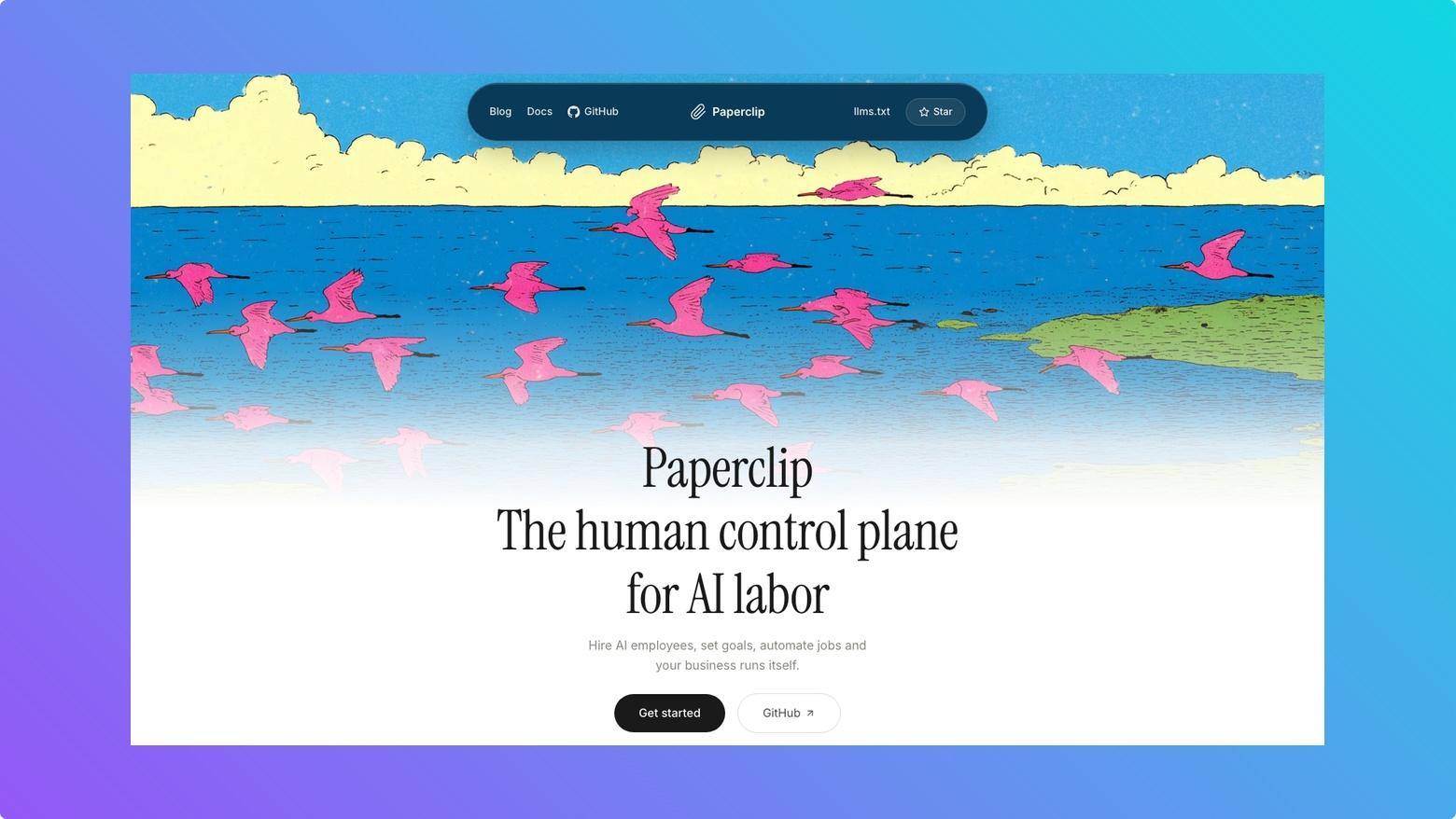 Dashboard-style view of Paperclip showing an AI company org chart and task board where agents are assigned to different issues.