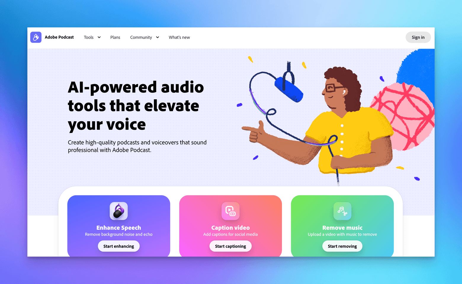Adobe podcast for improving audio