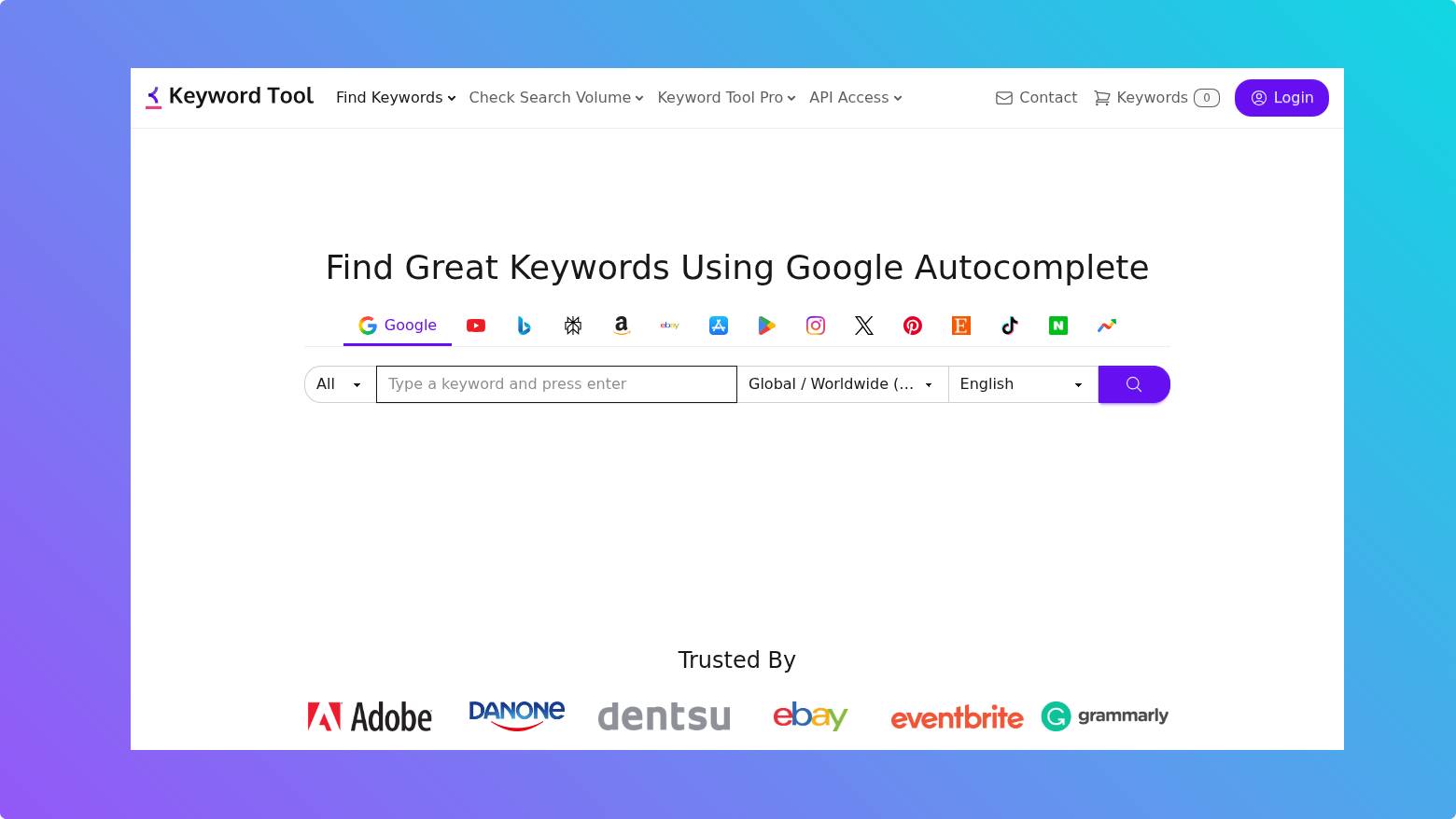 Keyword Tool Tooltester Newsletter