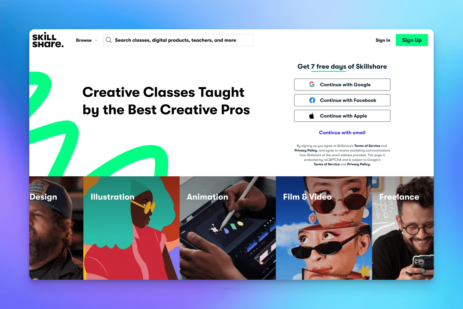 Skillshare for online leanring
