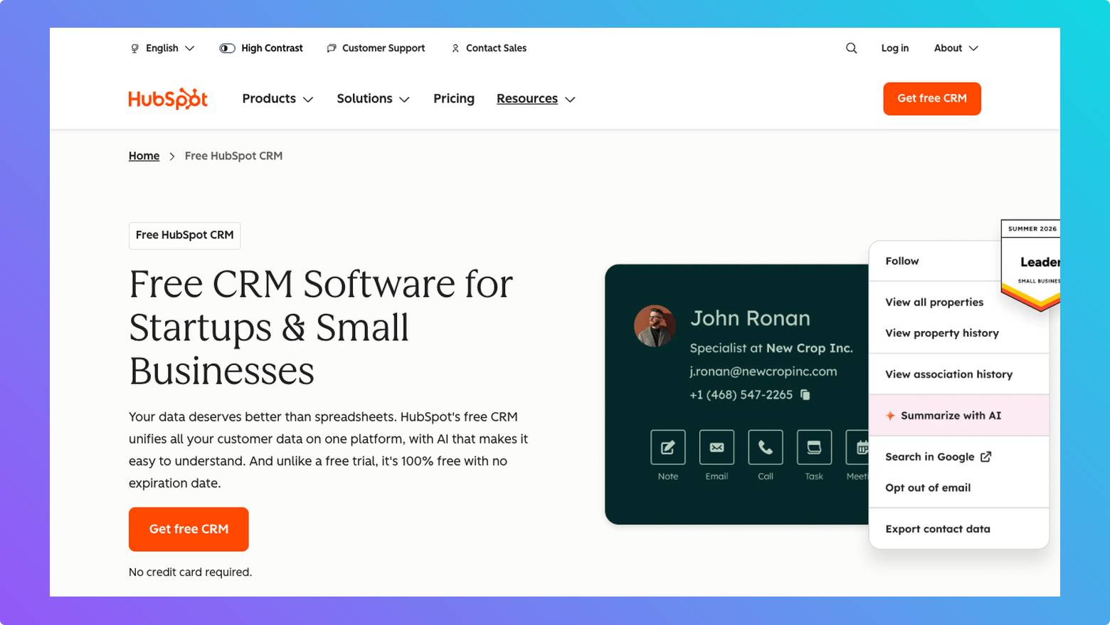 Hubspot  free CRM software for Startups & Smaill Businesses