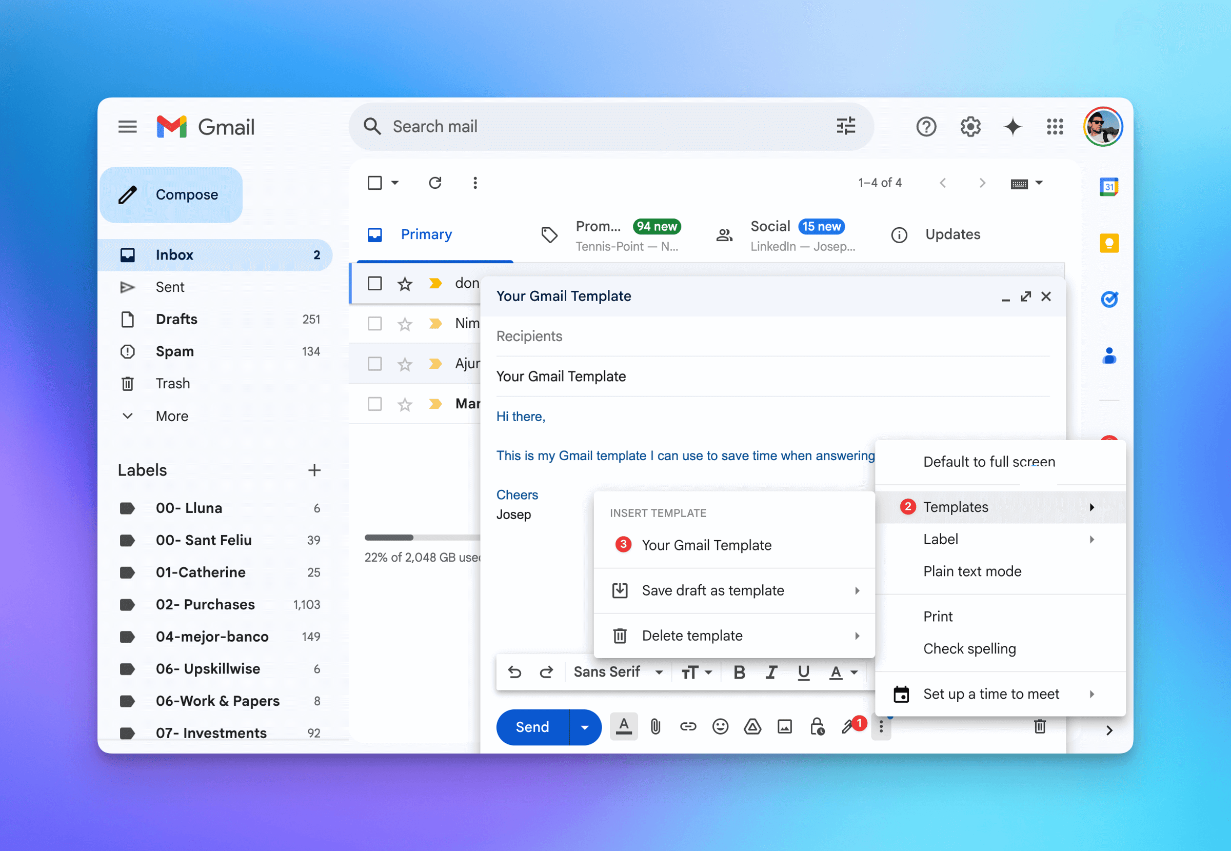 Canned responses in gmail